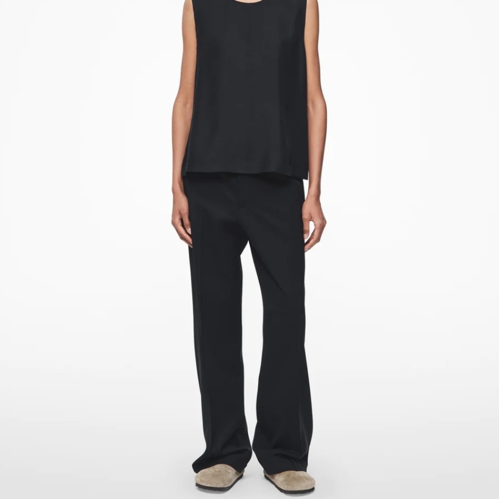 6397 Wool Twill Oversized Trouser in Black Size 8